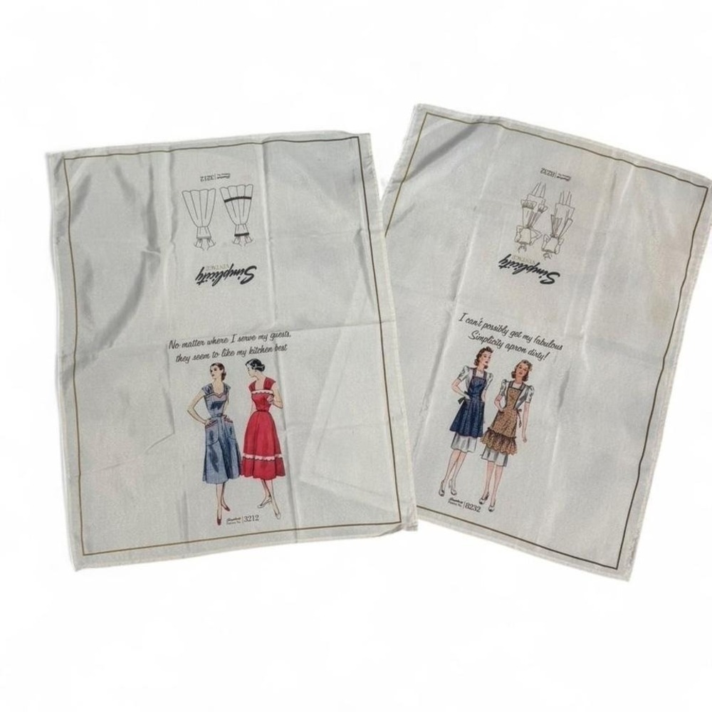 Vintage‎ Simplicity pattern tea towel set no. 8232 & no. 3212